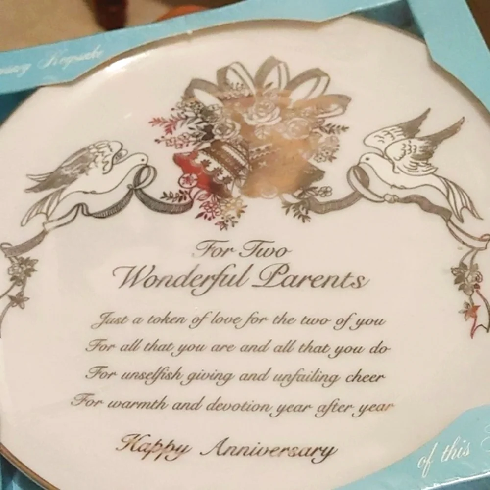 Anniversary porcelain plate, New Wonderful Parents